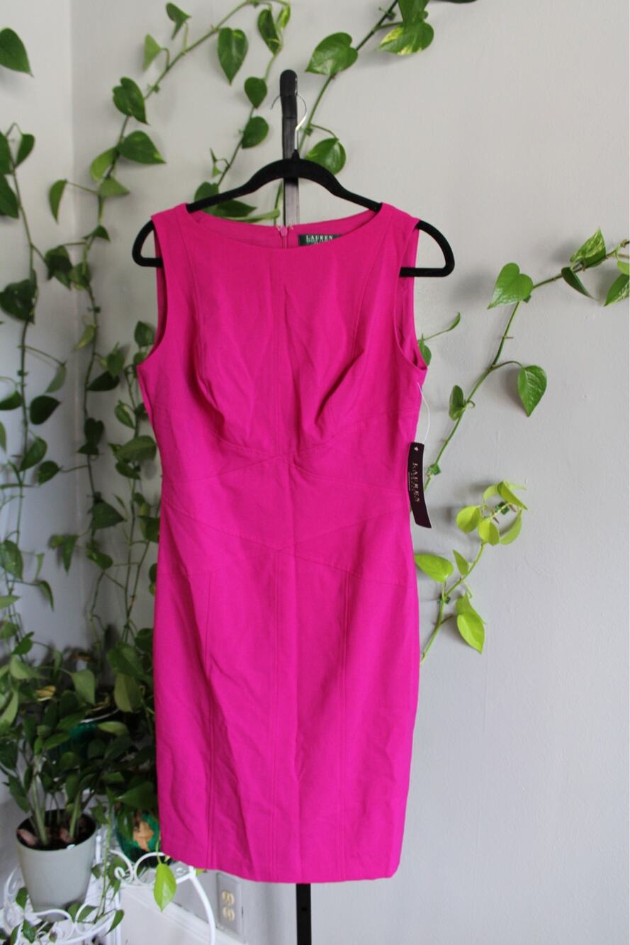 Lauren Ralph Lauren Pink Sheath Dress Size 8 NWT l | MSRP $139